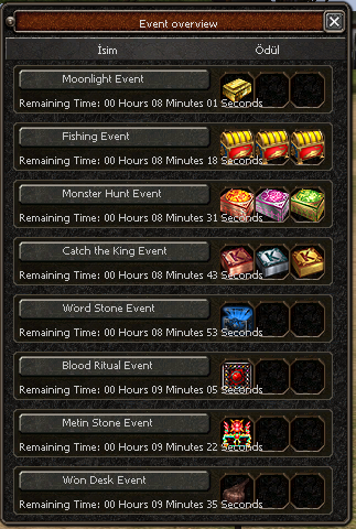 Daily & Seasonal Events